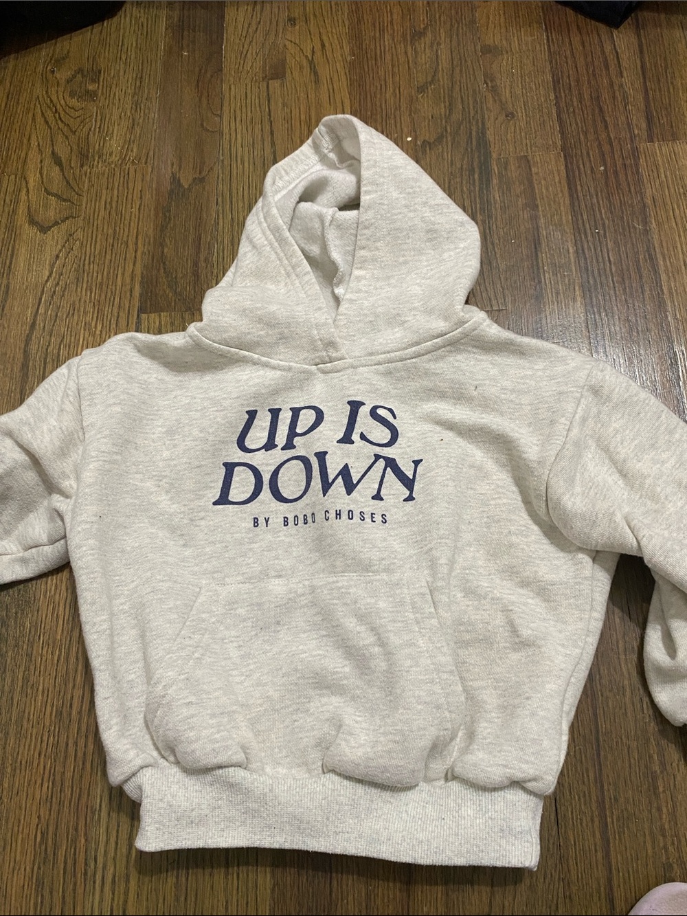 Bobo Choses UP IS DOWN Cream Hooded Sweatshirt